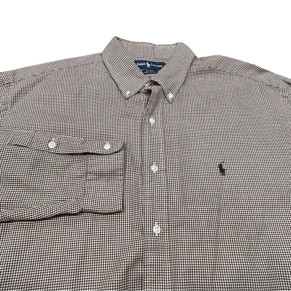 Ralph Lauren Men's X-Large Blake Brown Plaid Long‎ Sleeve Button Down Shirt